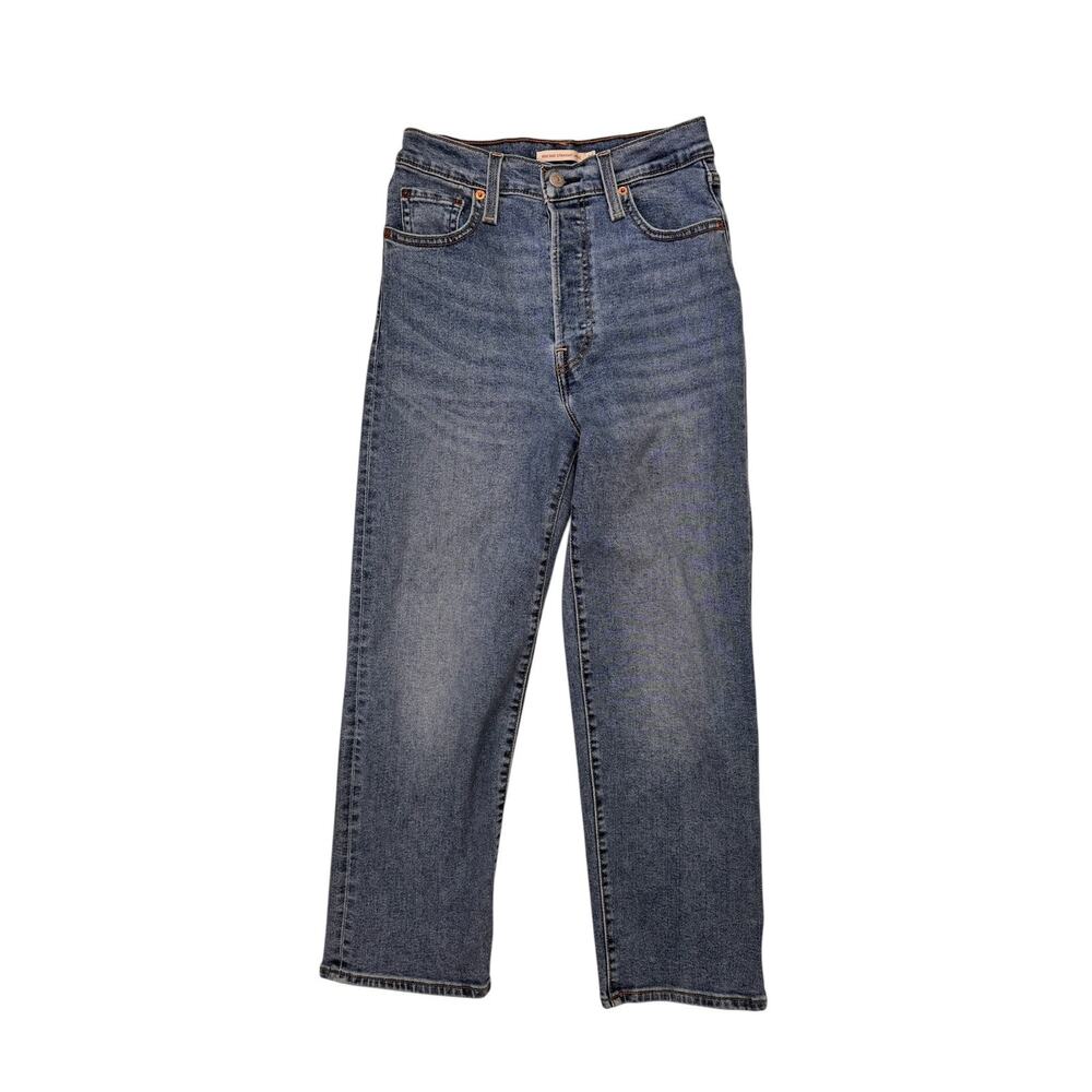 LEVIS Ribcage Straight Ankle Jeans in Medium Wash Size 26 Womens High Rise